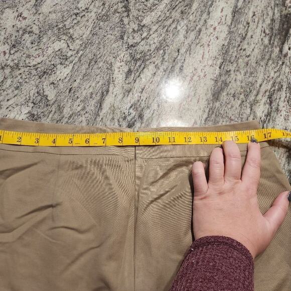 BANANA Republic khaki ruffle trim mini skirt‎ size 12P petite - Picture 4 of 7